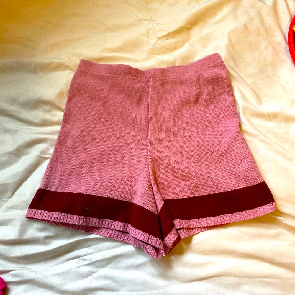 Nasty Gal Pink Stripe Knit Shorts